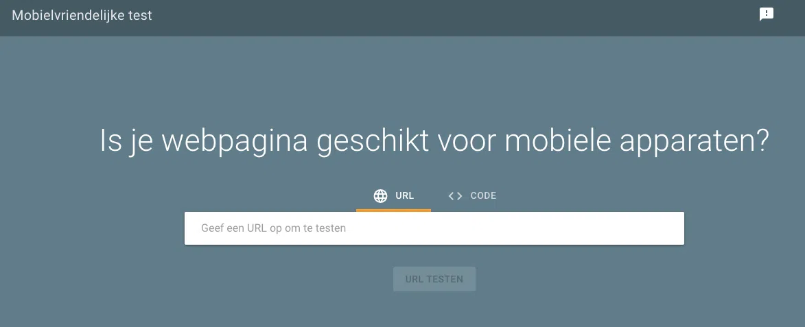 Mobielvriendelijke test van Google