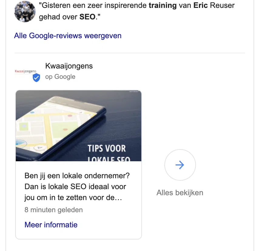 Lokale SEO met Google Posts