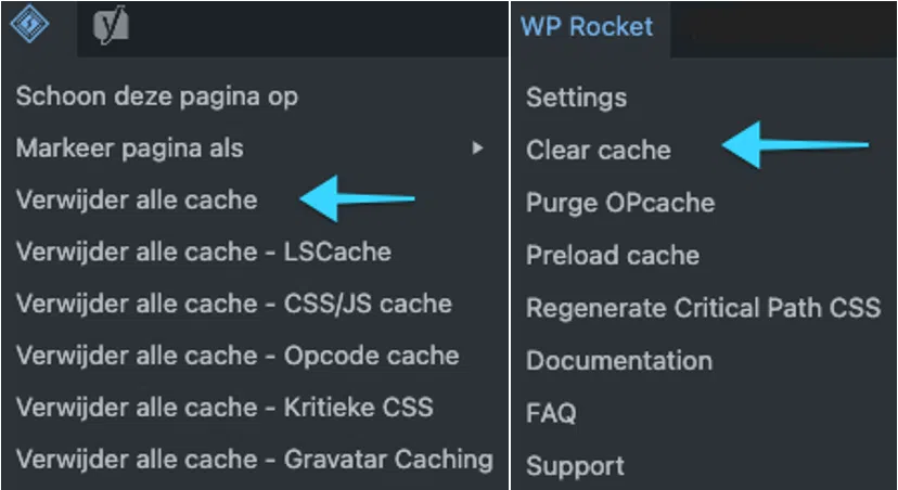 Cache legen WP Rocket en Litespeed