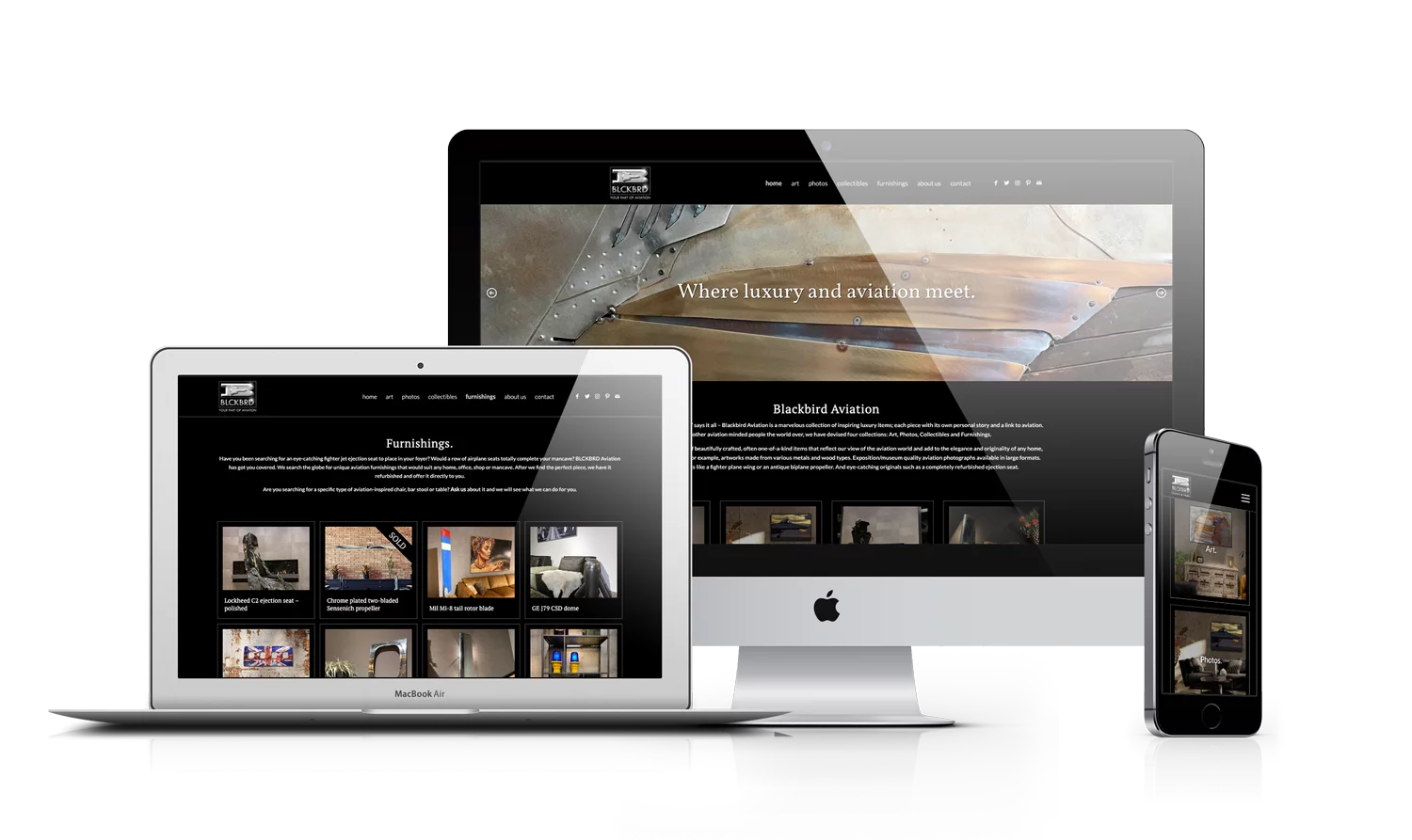 Webdesign en strategie Blackbird Aviation