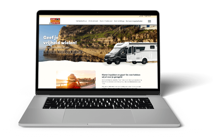 Wordpress website voor Bergland Camperverhuur, ontwikkeld door Kwaaijongens