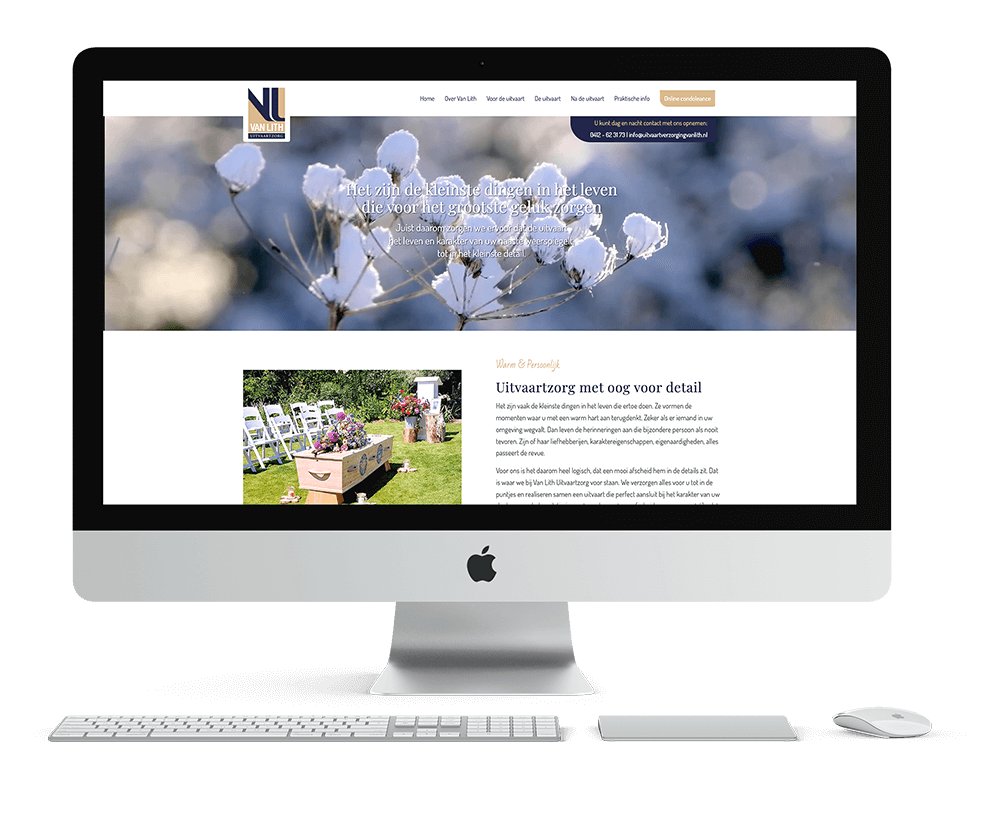 WordPress website met maatwerk voor Van Lith Uitvaartzorg, uitgevoerd door Kwaaijongens